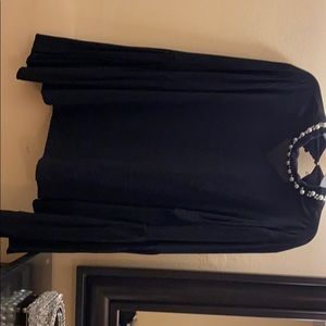 Zara basic, pearl neck line, butterfly sleeve, szL